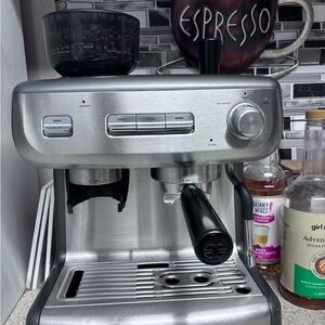 Espresso Machine with Silver Finish